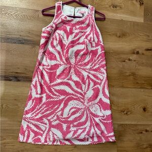 Lilly Pulitzer Pink and White sequin Floral Dress